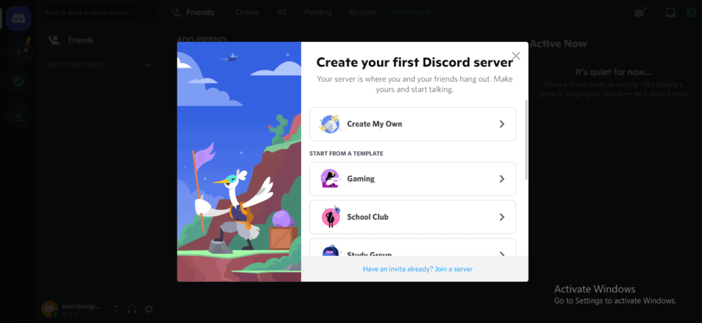 Create discord server 
