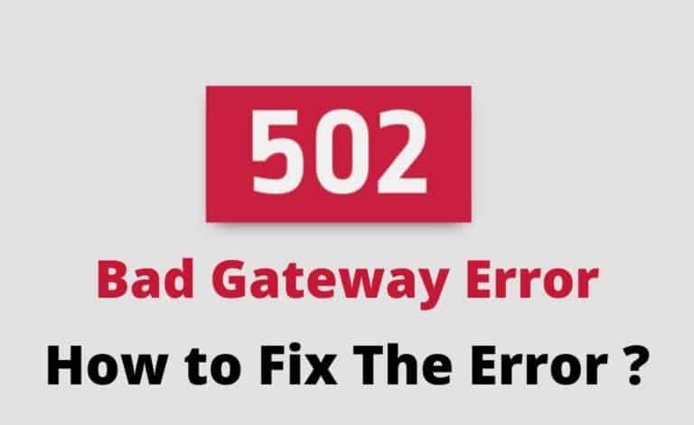 How to Fix Bad Gateway Error?