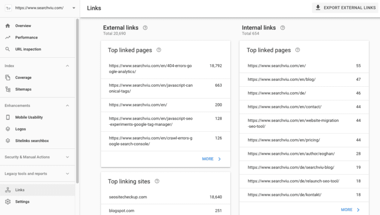 Google search console backlink checker