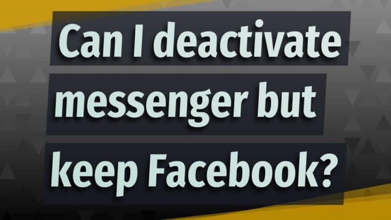 deactivate Facebook messenger without deactivating Facebook