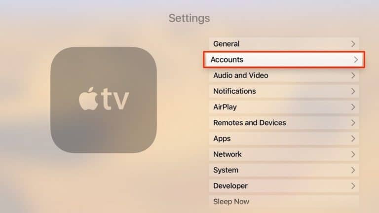 log in to iCloud on your Apple TV