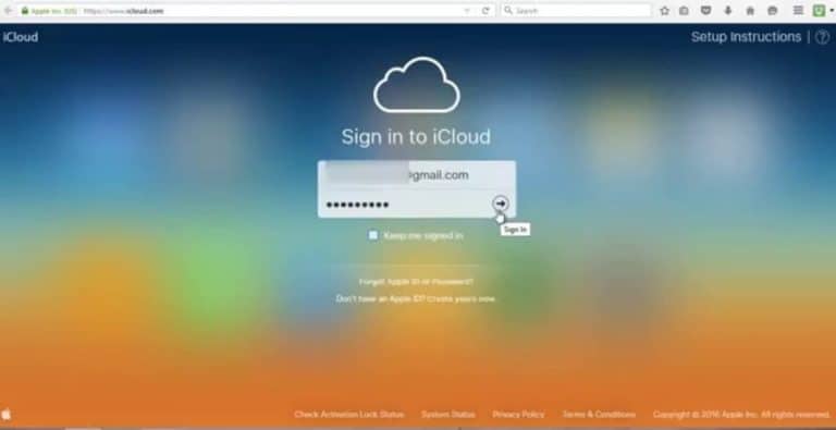 log in to iCloud