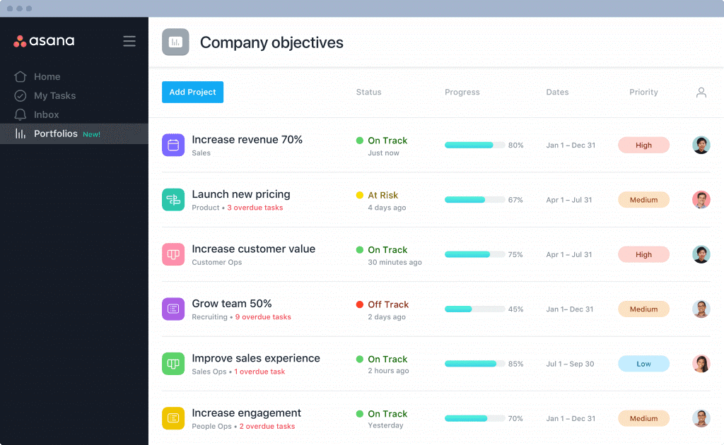 Portfolio Management - Asana