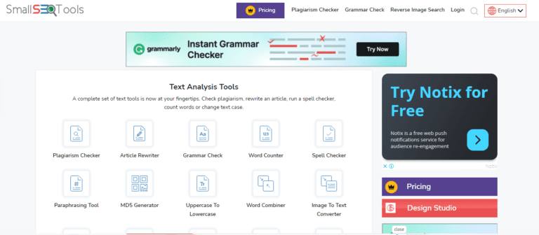 SmallSEOTools Paraphrasing Tool