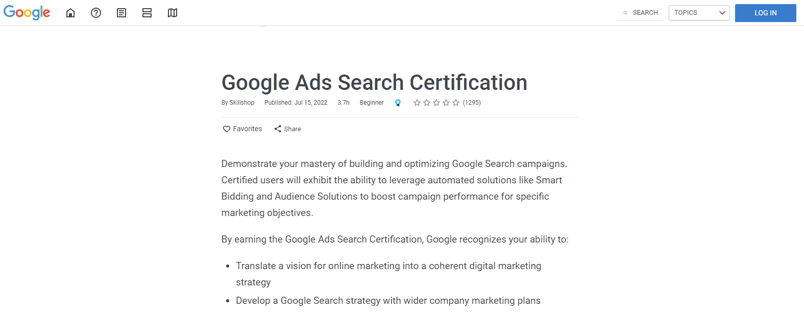 How to earn the Google Skillshop certifications?