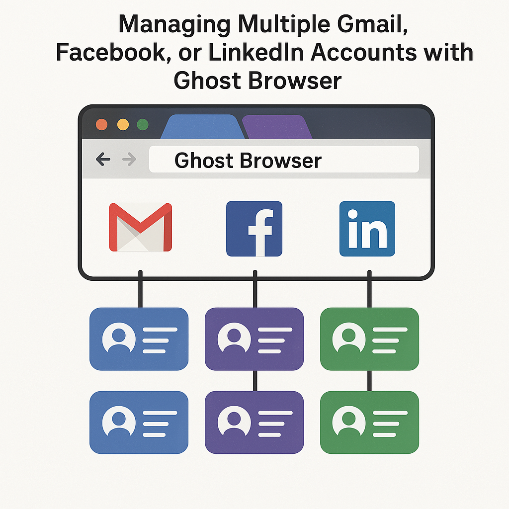 Managing Multiple Gmail, Facebook, or LinkedIn Accounts with Ghost Browser