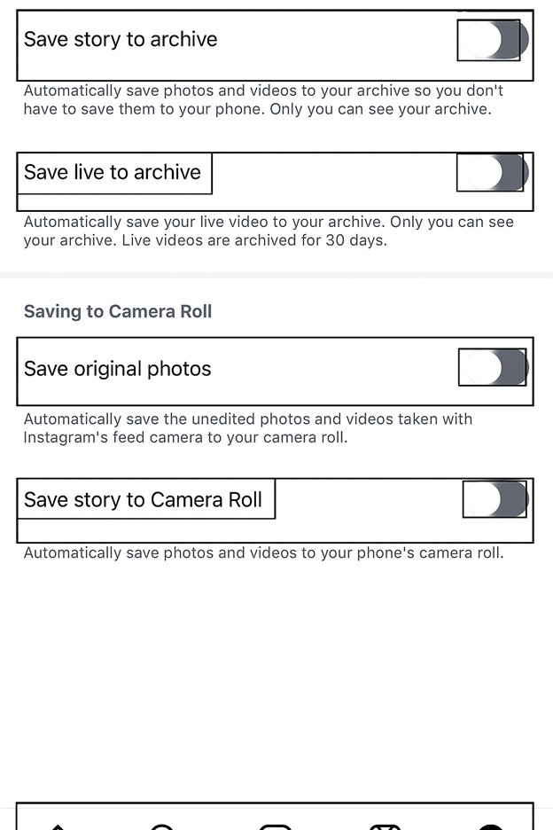 For Stories, Disable Save Story to Camera Roll
