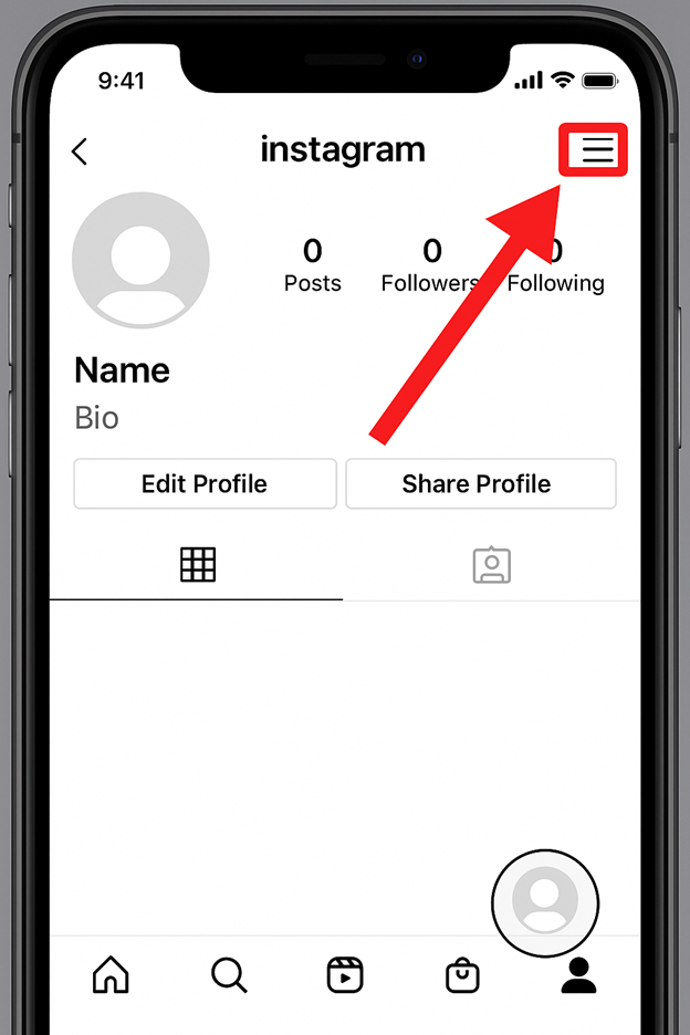 Open Instagram Settings