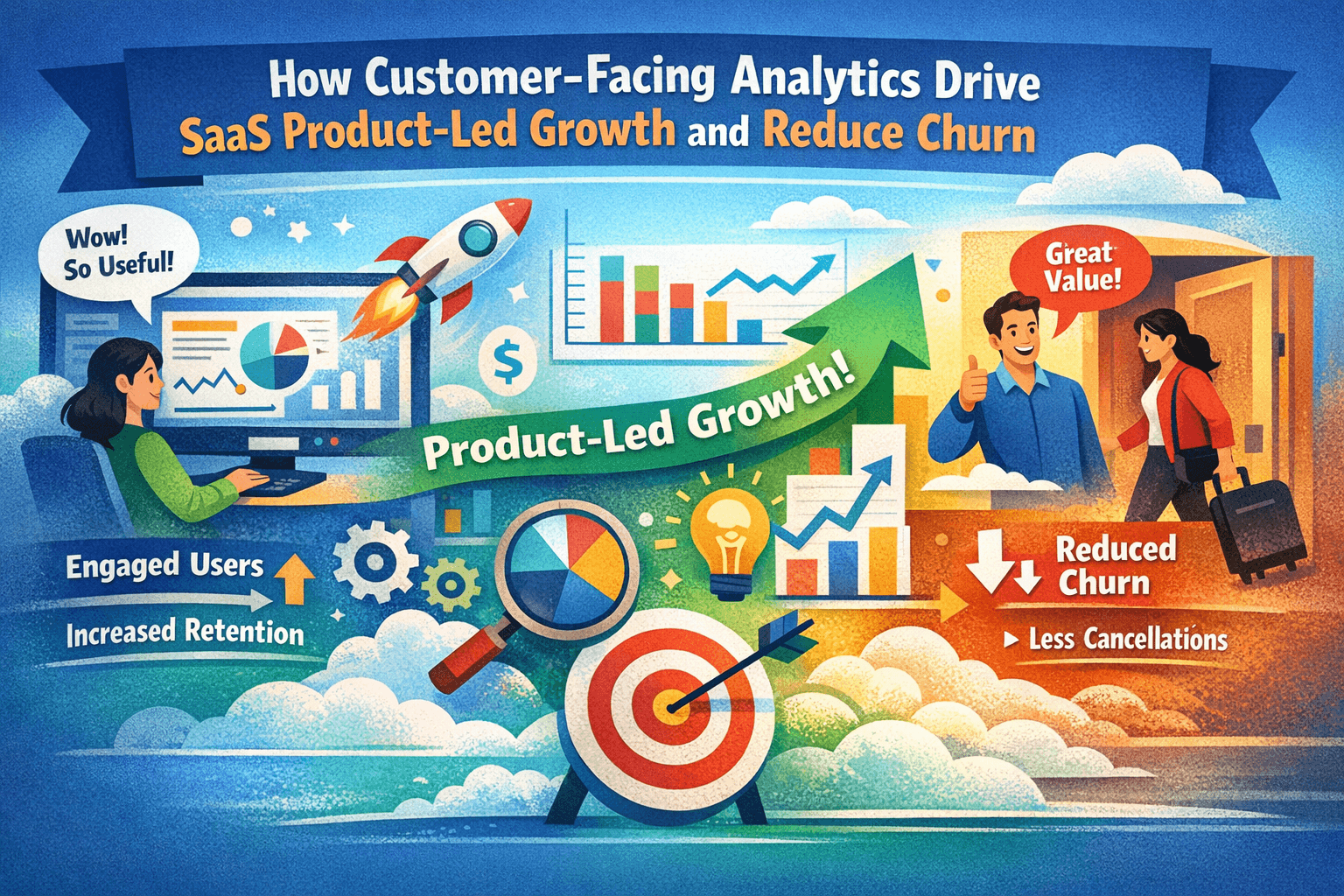 How Customer-Facing Analytics Drive SaaS Product-Led Growth and Reduce Churn