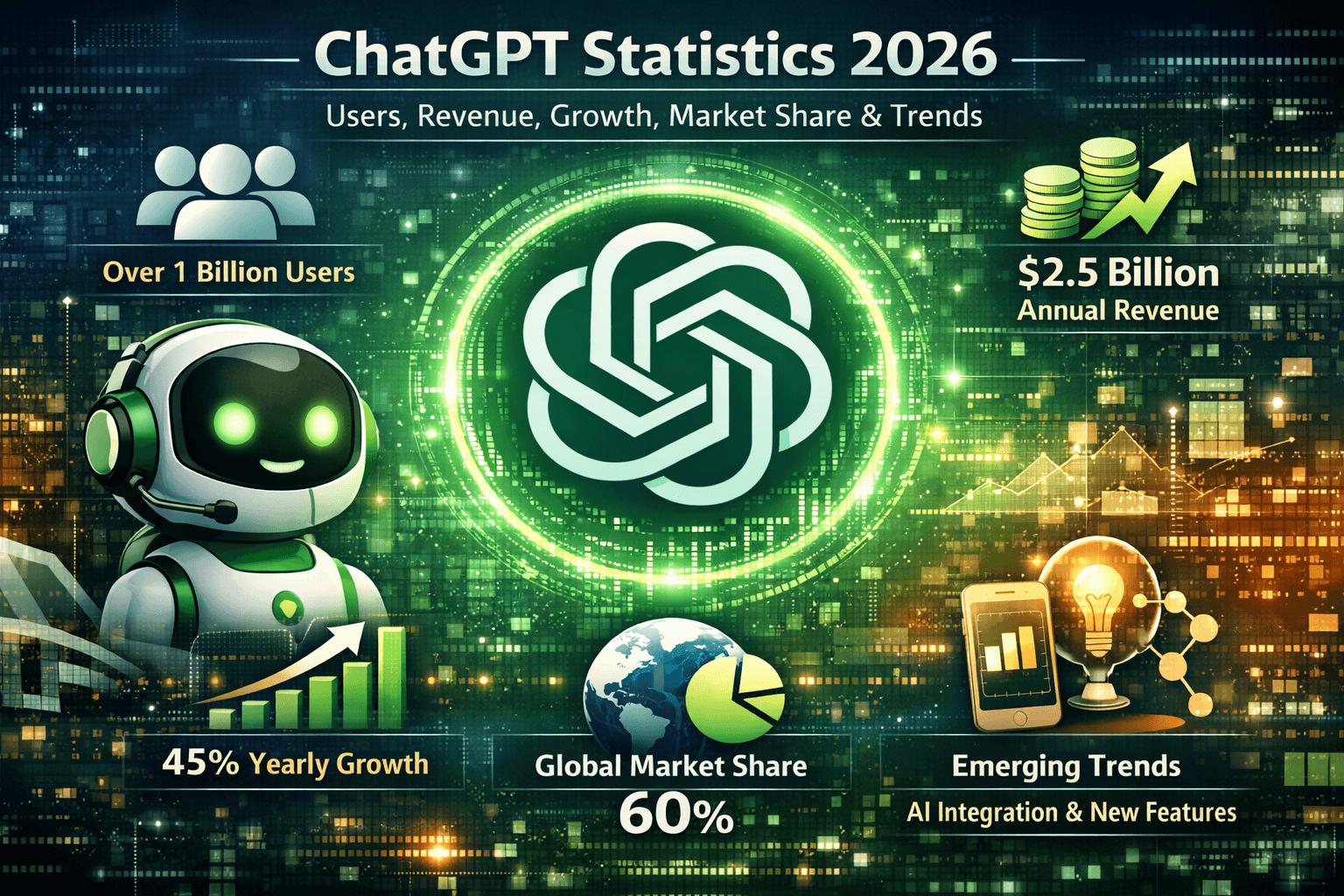 ChatGPT Statistics 2026: Users, Revenue, Growth, Market Share & Trends