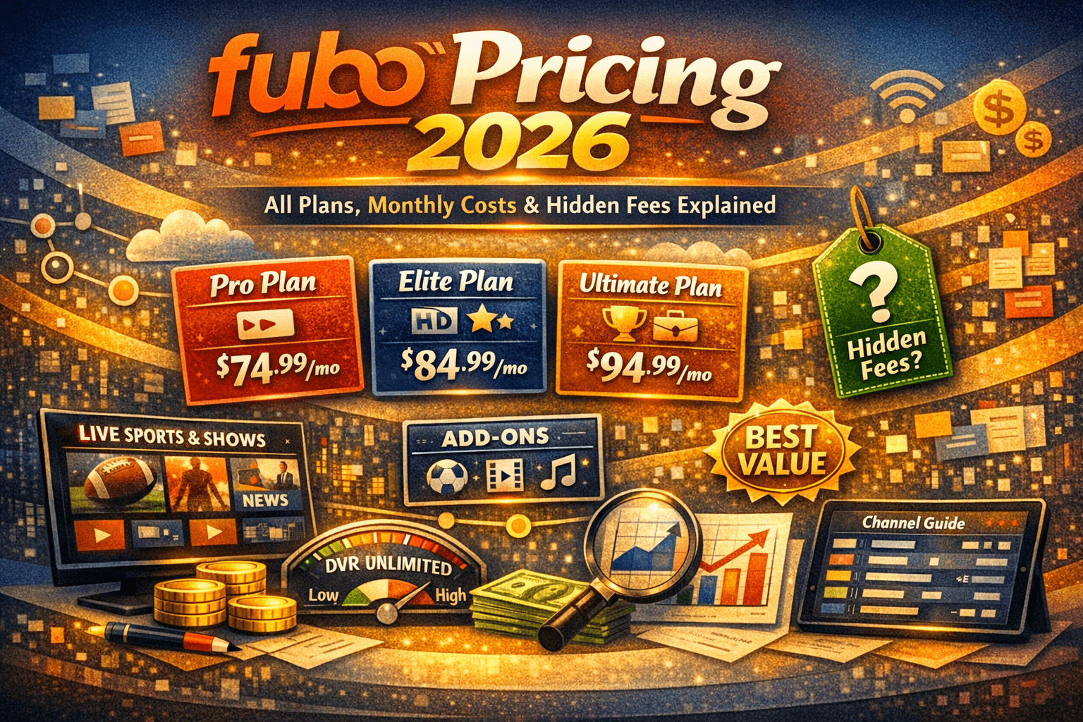 Fubo Pricing 2026: All Plans, Monthly Costs & Hidden Fees Explained