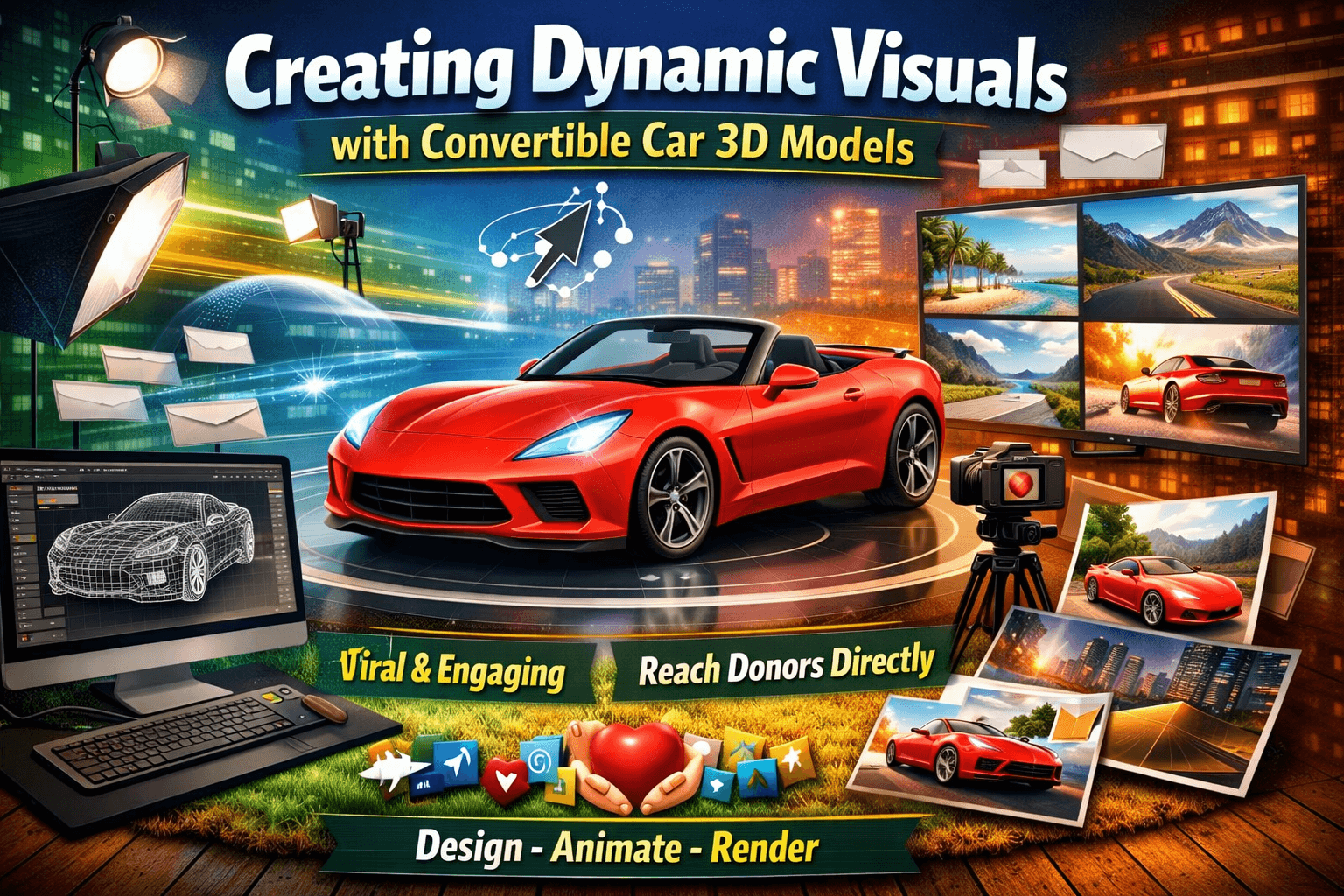 Creating Dynamic Visuals with Convertible Car 3D Models