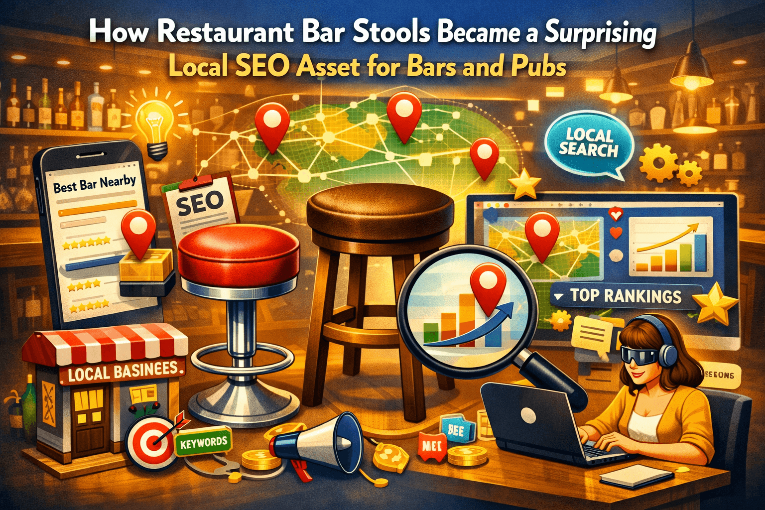 How Restaurant Bar Stools Became a Surprising Local SEO Asset for Bars and Pubs
