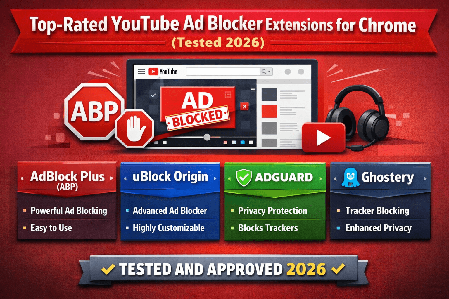 Top-Rated YouTube Ad Blocker Extensions for Chrome (Tested 2026)
